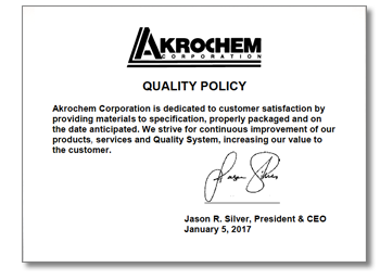 Akrochem Quality Policy